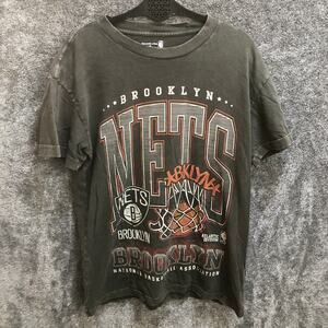 Abercrombie Fitch NBA Brooklyn Nets T-Shirt Men’s M Relaxed Black Graphic Tee